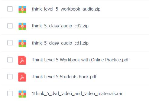 劍橋英語教材Think 5級學生書+練習冊+答案pdf資源下載